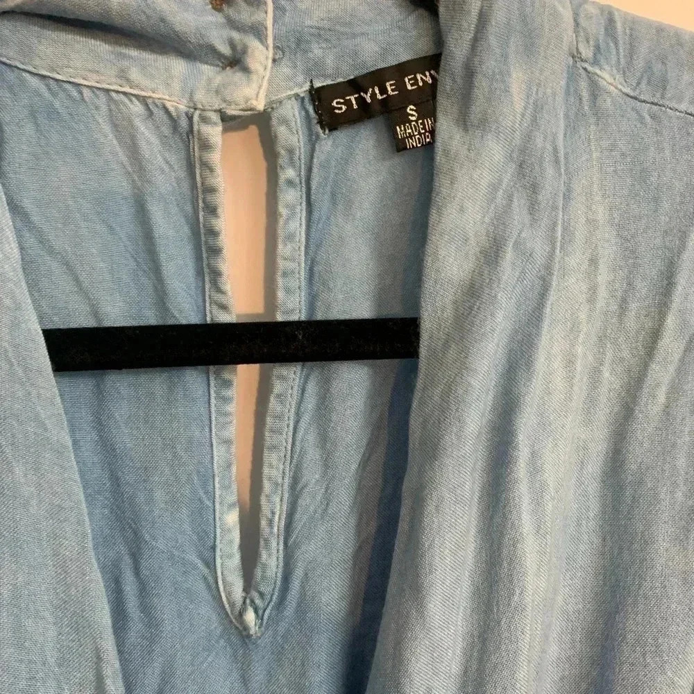 Blue denim long jumpsuit - style envy brand - Picture 4 of 5
